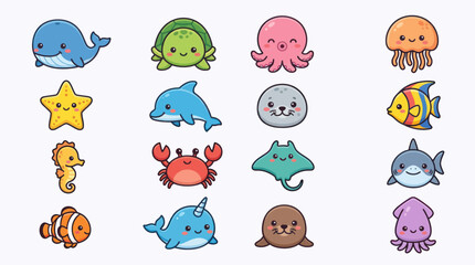Cute marine animals collection © Verilux