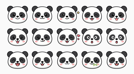 Cute panda emoticon collection © Verilux