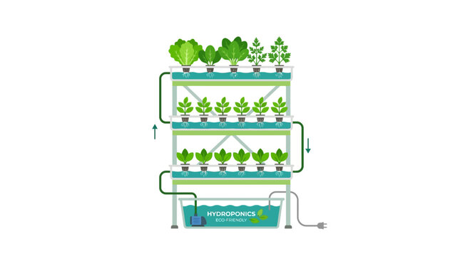 Hydroponic System Growing Plants Without Soil - Vertical Farming Technology