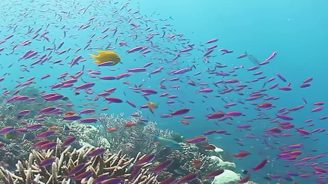 Swim among dazzling coral reefs in Fiji as vibrant fish swirl around. The beauty of this underwater paradise captivates with every glance, showcasing nature's wonders and marine life in harmony.
