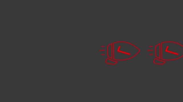 red Animated Rocket Launch Icon with Checkmark, Minimal Line Art Motion Graphic