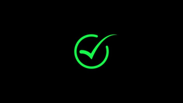  Link &times;Title:
Check mark icon animation video, tick confirm correct accept checkbox symbol with transparent background in 4k. video