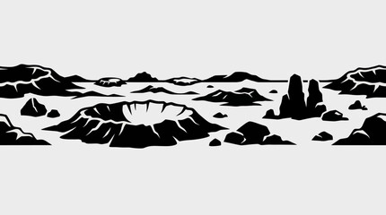 Rocky alien landscape with craters © Sempolan