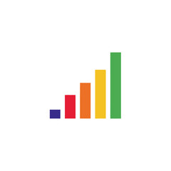 Fototapeta premium A colorful bar chart showing a steady upward growth trend