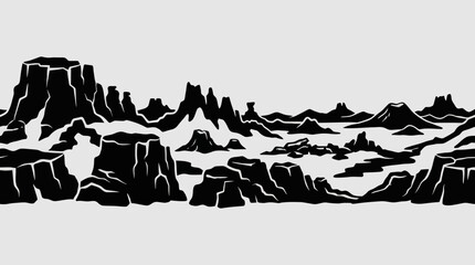 Stylized mountain range landscape illustration © Stok