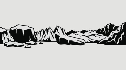 Stylized mountain range panorama © Stok