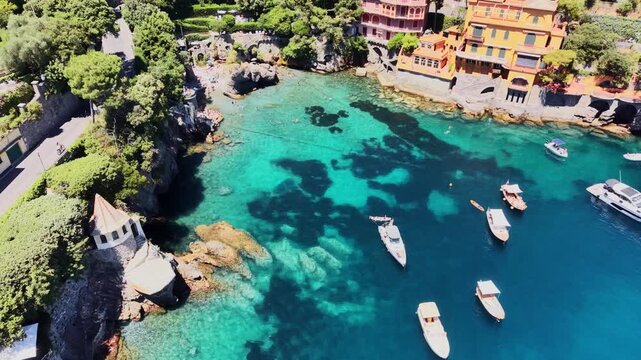 Portofino, Italy&mdash;located in the Cinque Terre region&mdash;is a coastal boat harbor. Filmed with a DJI Mini 5 Pro drone in 4K quality and edited in DaVinci Resolve 20.