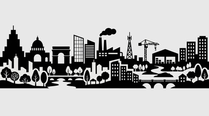 Urban cityscape silhouette background © UDIN BADEG