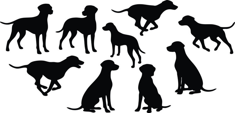 Dog Silhouette Bundle | Premium Black Dog Breed Silhouettes Vector Clipart for Cricut, Laser Cutting & Commercial Use