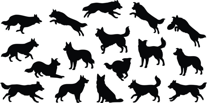 Dog Silhouette Bundle | Premium Black Dog Breed Silhouettes Vector Clipart for Cricut, Laser Cutting & Commercial Use