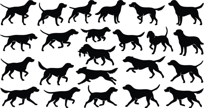 Dog Silhouette Bundle | Premium Black Dog Breed Silhouettes Vector Clipart for Cricut, Laser Cutting & Commercial Use