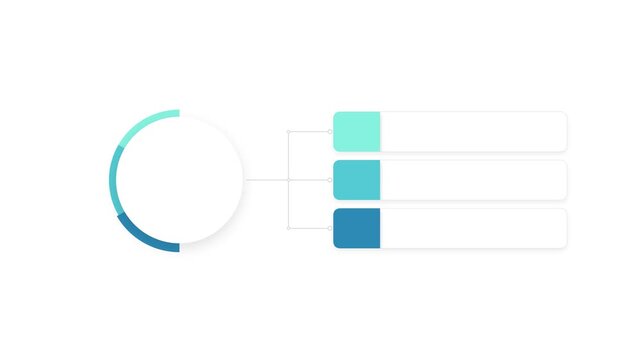 Loading animation with blue gradient circular progress and stacked square blocks