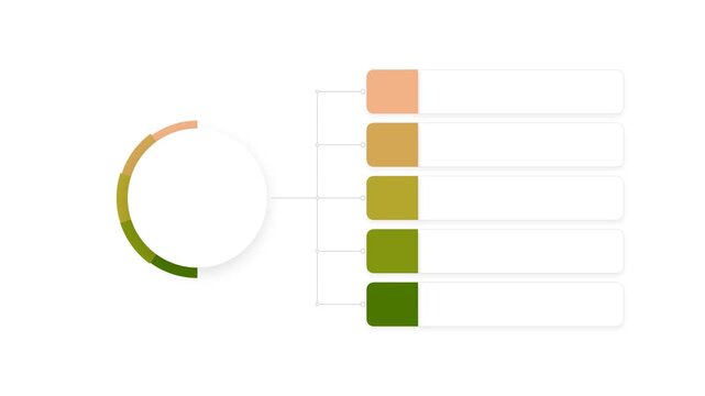Color palette chart with circular gradient and five square swatches