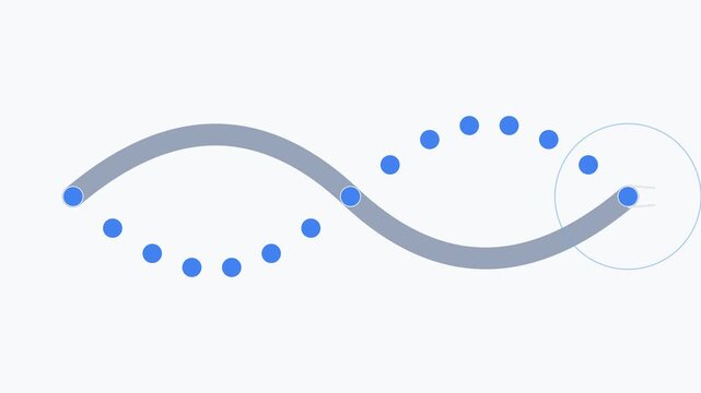 Abstract sine wave animation with pulsing data points and minimalist motion 4k motion data visualization