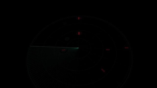 Sci-Fi Sonar Doppler Ghost Pursuit Tactical Tracking Loop, Submarine Doppler Sonar Screen Tracking Phantom Stealth Target