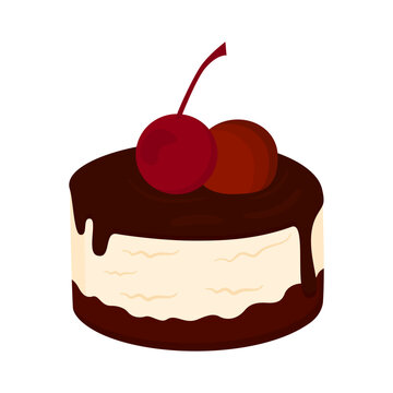 Illustration of a mini cherry cheesecake