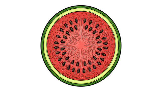 Stylized Watermelon Slice Illustration