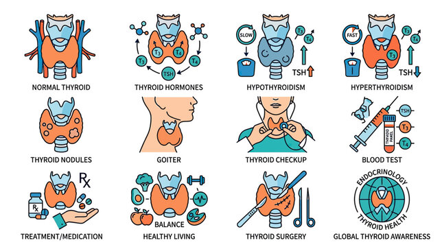 Thyroid Health Infographic: Conditions, Diagnosis and Treatment