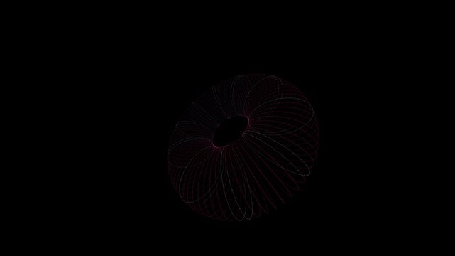 Abstract toroidal torus shape in motion, science concept