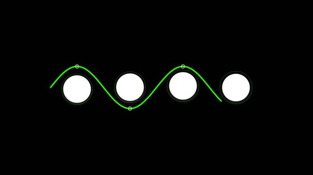 Sine wave animation with white dots moving along a green path