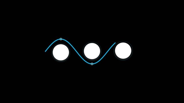 Loading animation with three white dots and a blue wave motion