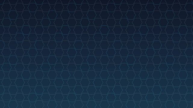 Dark blue hexagon pattern animation 4k background, with subtle geometric, motion for technology, and digital presentations