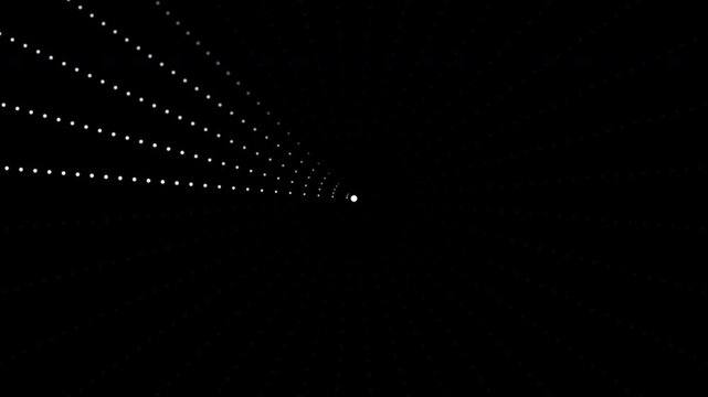 Motion in a dark tunnel with light points expanding outward