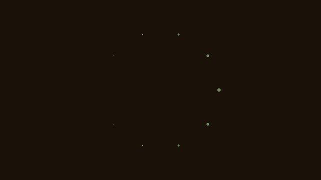 Minimalist loading spinner animation with rotating green dots on dark 4k background, for digital interface, and user experience