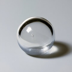 Fototapeta premium Backlit glass sphere ornament with soft rim light on grey