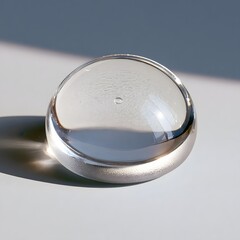 Fototapeta premium Minimalist glass ornament with captured air bubble close-up