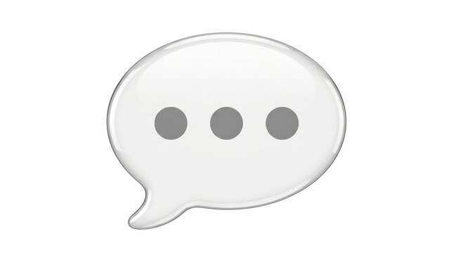 Gray speech bubble icon with three dots.