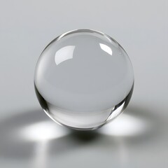 Fototapeta premium Unbroken glass sphere merging seamlessly into grey surface