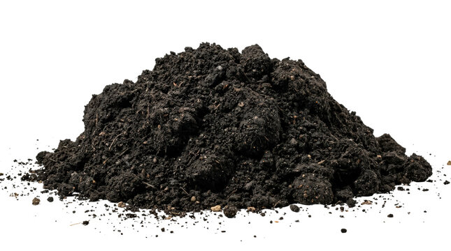 Rich dark fertile soil pile for gardening.