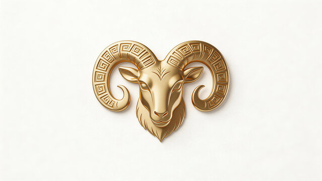 Golden ram head emblem