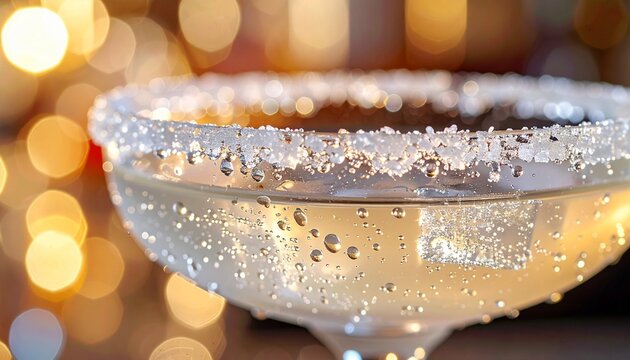 Sugar Rim on Cocktail Glass Close-Up