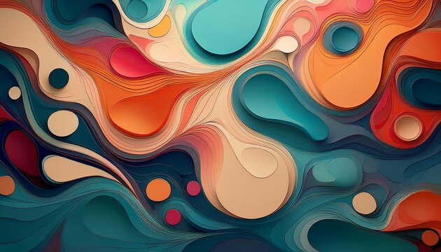 Abstract Organic Liquid Shapes Irregular Fluid Flat Shapes Random Wavy Oval Spots Curvy Elements Smo