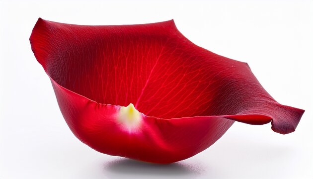 Discover The Beauty Of A Single Red Rose Petal As A Romantic Symbol Isolated On White Background