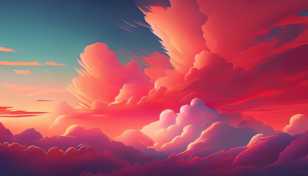 Soft Cloudy Is Gradient Red Abstract Sky
