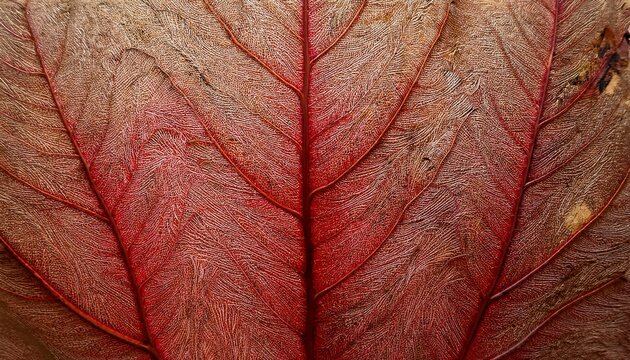 Mulberry Paper With Red Leaf Texture Background
