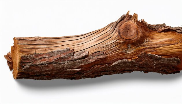 Broken Wooden Splint With Natural Bark Texture Isolated Graphic Element