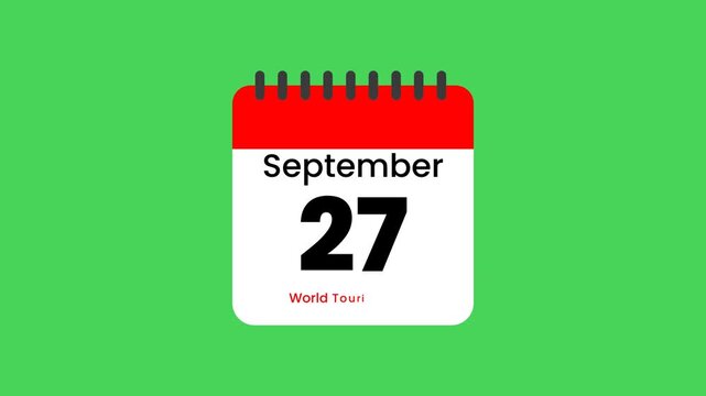 World Tourism Day Animated Calendar Event Reminder