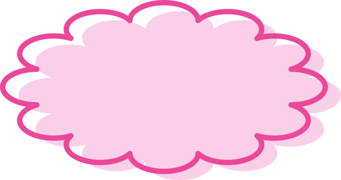 Wavy Bubble Cloud Frame Shape Isolated on Transparent Background Flat Vector Illustration