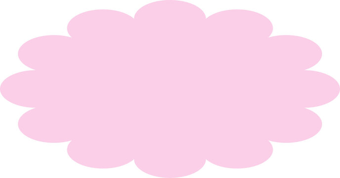 Wavy Bubble Cloud Frame Shape Isolated on Transparent Background Flat Vector Illustration