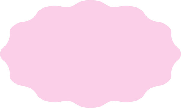 Wavy Bubble Cloud Frame Shape Isolated on Transparent Background Flat Vector Illustration
