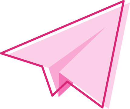 Paper Airplane Icon Isolated on Transparent Background Minimal Flat Vector Illustration