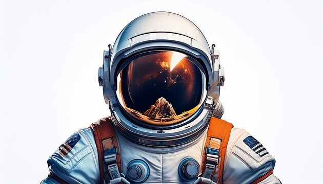 Space Suit Astronaut Isolated On White Background
