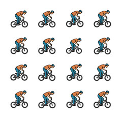 Obraz premium Extreme BMX rider performing stunt on bicycle vector illustration icon for sports logo and branding