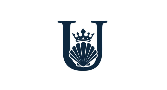 Elegant Crown and Shell Logo Design.