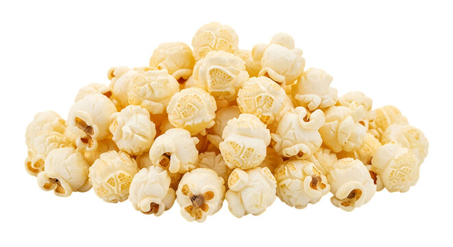 Pile of buttered popcorn kernels on a black background a snack food composition for entertainment movie cinema theater concession