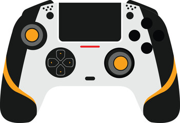 Black and White Joystick with Yellow Joypad Vector Illustration © Sukma
